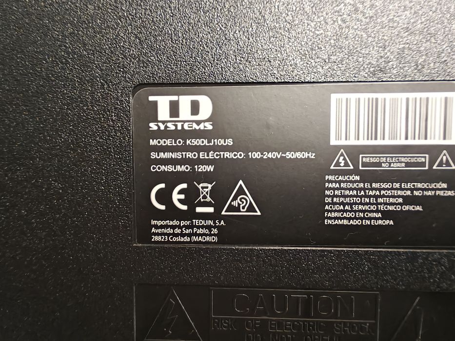 TV TD Systems 50” 4K LED – Excelente estado