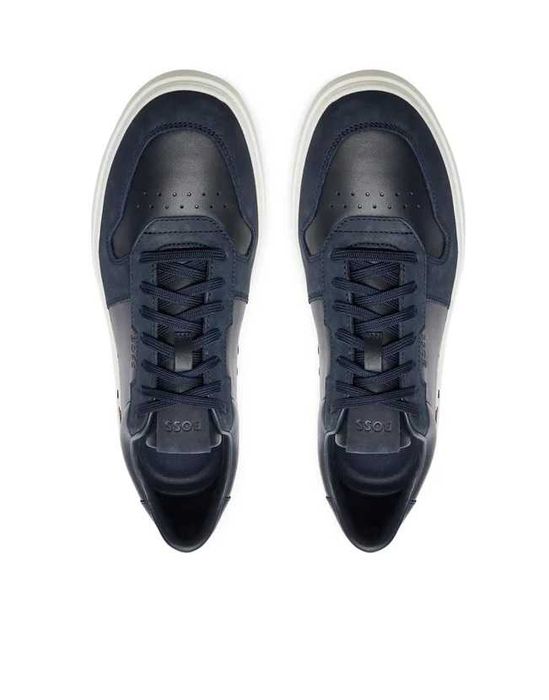 HUGO BOSS męskie skórzane sneakersy / buty Dark Blue