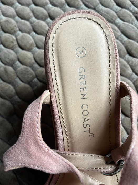 Sandálias de salto alto da Green Coast n41 em rosa claro