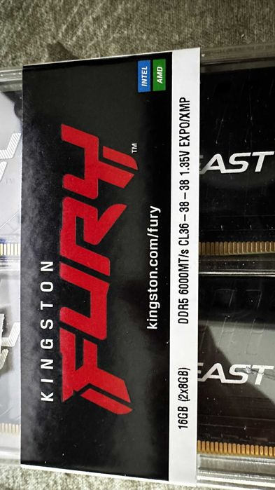 Pamięci RAM Kingston Fury Beast DDR5 6000 MHz CL36 KF560C36BBEK2-16