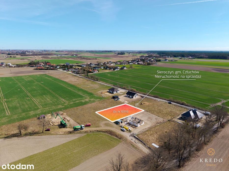 Działka budowlana 1266 m² – Sieroczyn k. Człuchowa