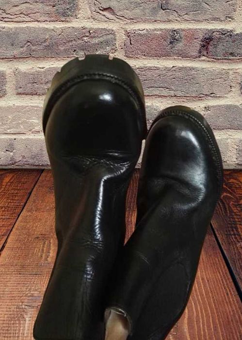 botki sztyblety buty półbuty skóra obcas klocek rock style H&M