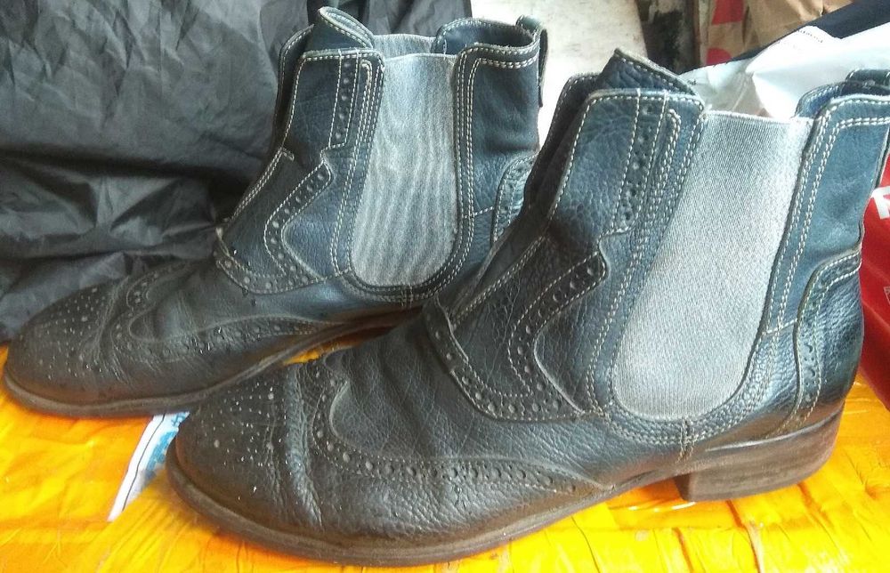 мотоботинки кожа