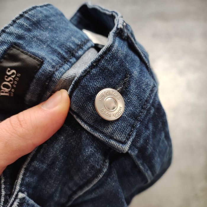 MĘSKIE Spodnie Slim Fit Granatowe Hugo Boss Eleganckie PREMIUM Classic