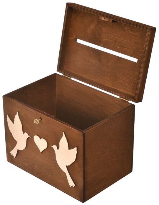 Pudełko na koperty brązowe ślub wesele