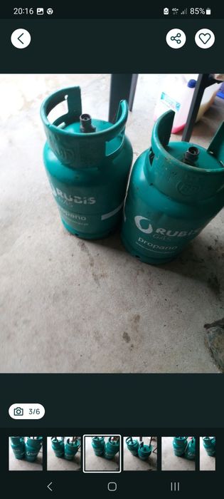 3 bilas vazias propano e 1 redutor propano
