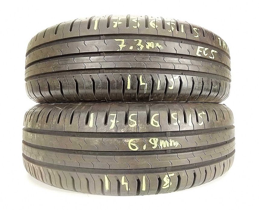 2x 175/65 R15 Continental EC5 opony letnie 7 mm / Micra Yaris / montaż kurier