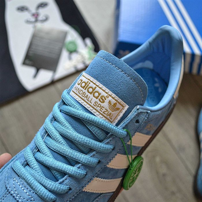 Чоловічі кросівки Adidas Handball Spezial 'Light Blue/Cloud White/Gum' Розміри 40-44