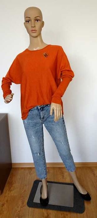 Sweter orange Claire 42 44 wełna wiosna
