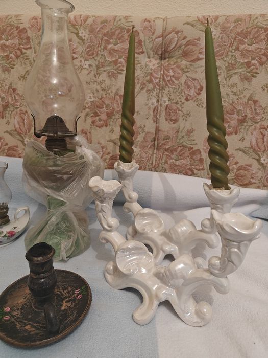 Lamparina e candeeiro antigo