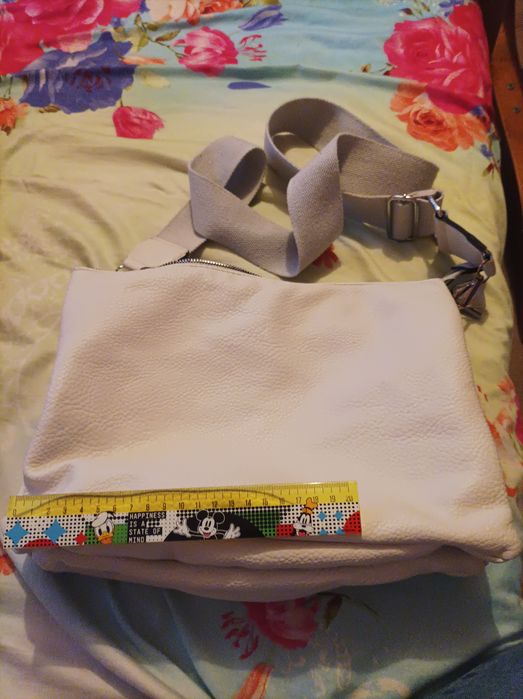 Torebka 3 kieszenie biała