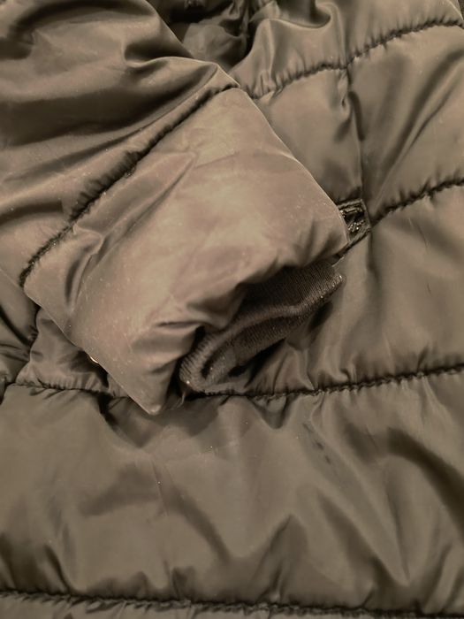 Płaszcz kurtka zimowa 122 dla dziewczynki czarna z kapturem