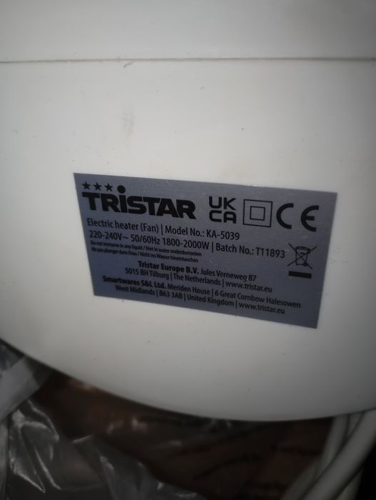 Новий термовентилятор Tristar KA5039 2000W дуйчик