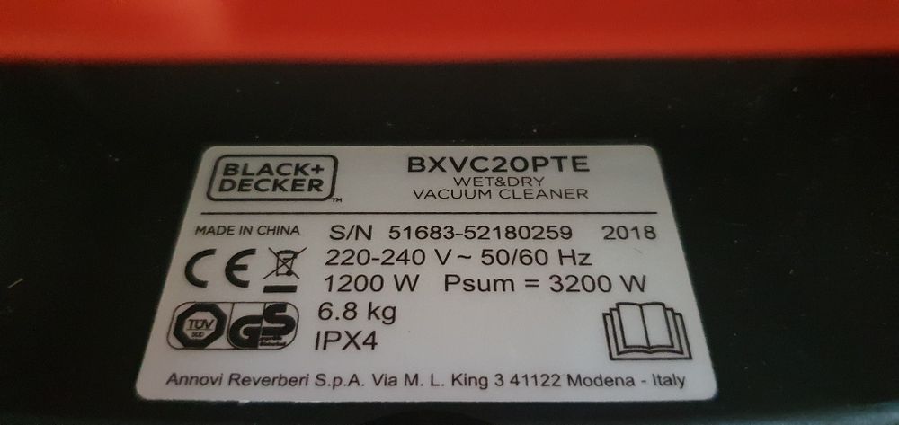 Odkurzacz przemysłowy Black Decker BX20Pr