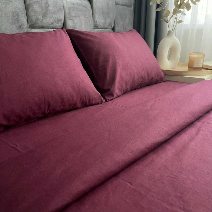 Постільна білизна Матова Бавовна. Колір Марсала Бордо. Власне пошиття