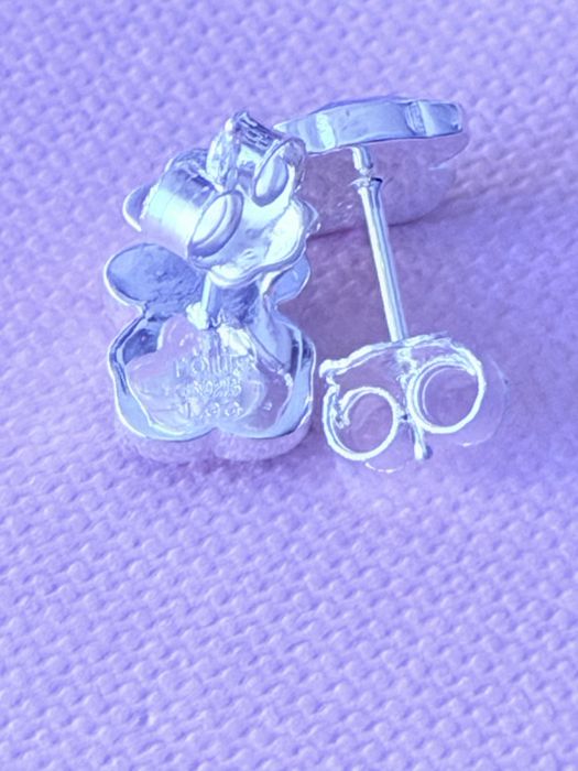 Tous color nowe kolczyki miś 1 cm jasny błękit