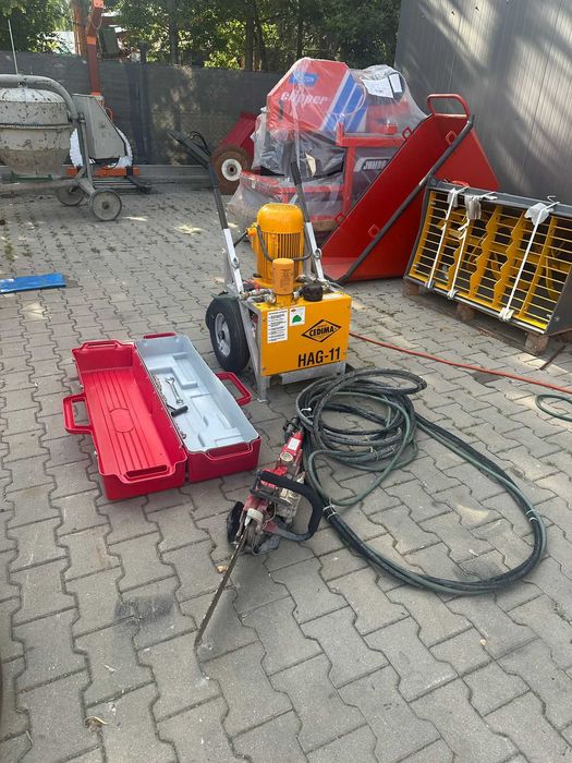 Agregat hydrauliczny CEDIMA HAG-11 + Piła łańcuchowa ICS ścian betonu