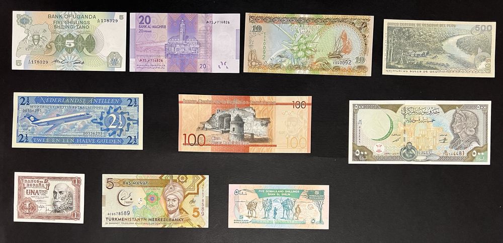 Банкноти купюри країн світу вартістю від 150 до 200 грн