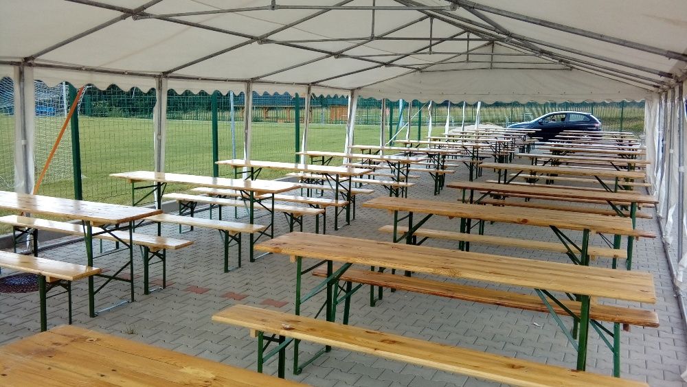 Namioty ławki stoły wynajem obsługa imprez plenerowych