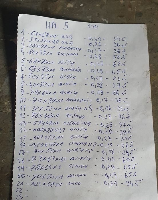 Hpl hpl płyty kolor