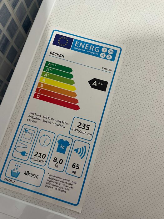 Becken secadora de roupa 8kg A++