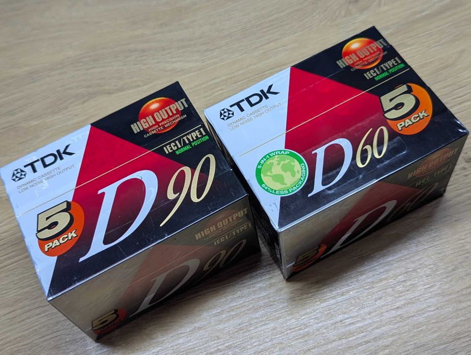 TDK D90 High Output Аудио кассеты блок 5 штук  аудіокасети нові