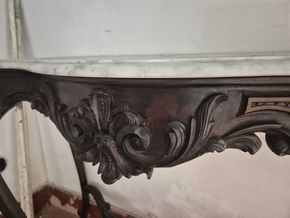 Conjunto caldeirões e consola em pau santo