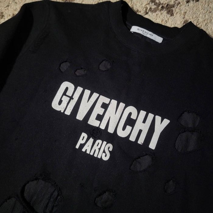 Givenchy Paris Destroyed Sweatshirt — XS