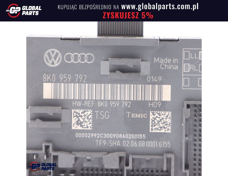Audi A4 B8 Moduł Sterownik Drzwi Lewy Przód 8K