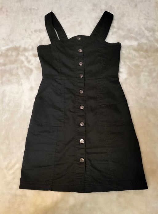 Vestido de alças preto, Tam. 36, H&M