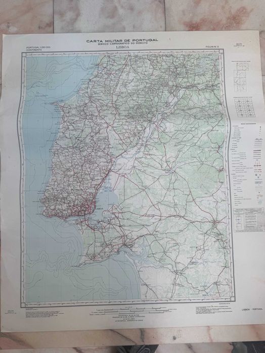 Conjunto de 2 Folhas da Carta Militar Portugal - 1:250.000