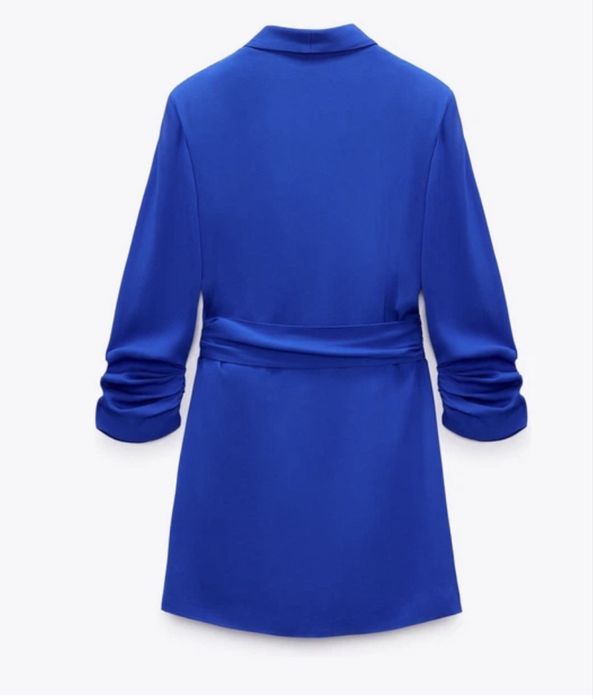 Сукня піджак блейзер жакет Zara синій плаття синє з поясом