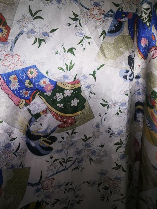 Roupão de seda estilo Japonês