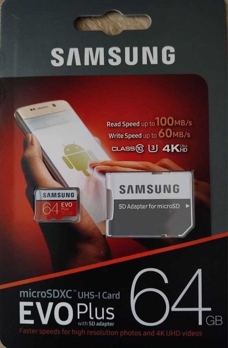 Карта пам'яті Samsung MICRO SDXC EVO + 64GB