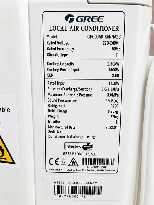 Ar Condicionado Portátil GREE 9000 BTU – Como Novo – Turbo, Sleep e Timer