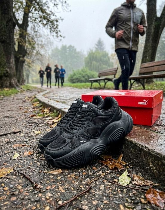 Жіночі весняні чорні кросівки Puma/натуральна шкіра/демісезонні/пума