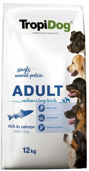 TROPIDOG 12 kg ŁOSOŚ karma dla psa