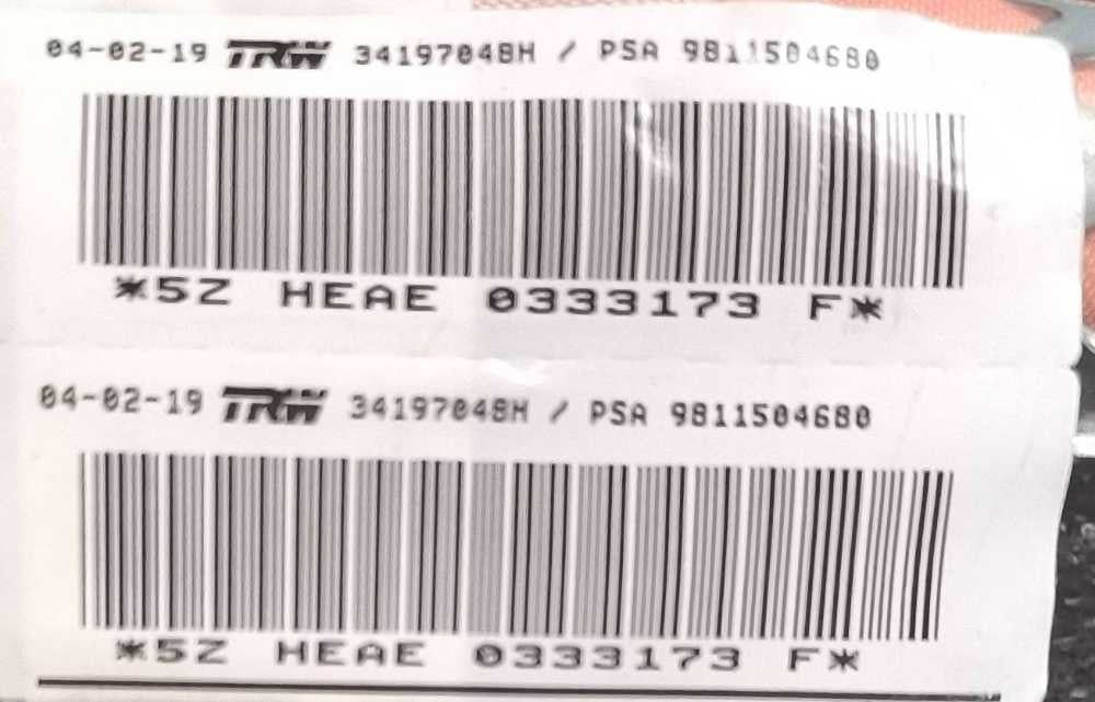 Airbag Cortina Esquerdo 9811504680 - PEUGEOT 3008 II SUV