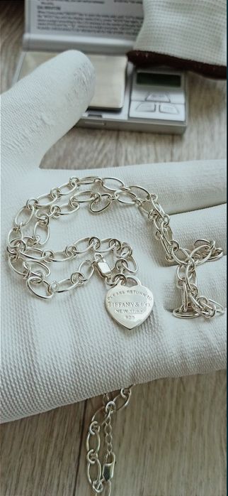 Колье с браслетом серебряные