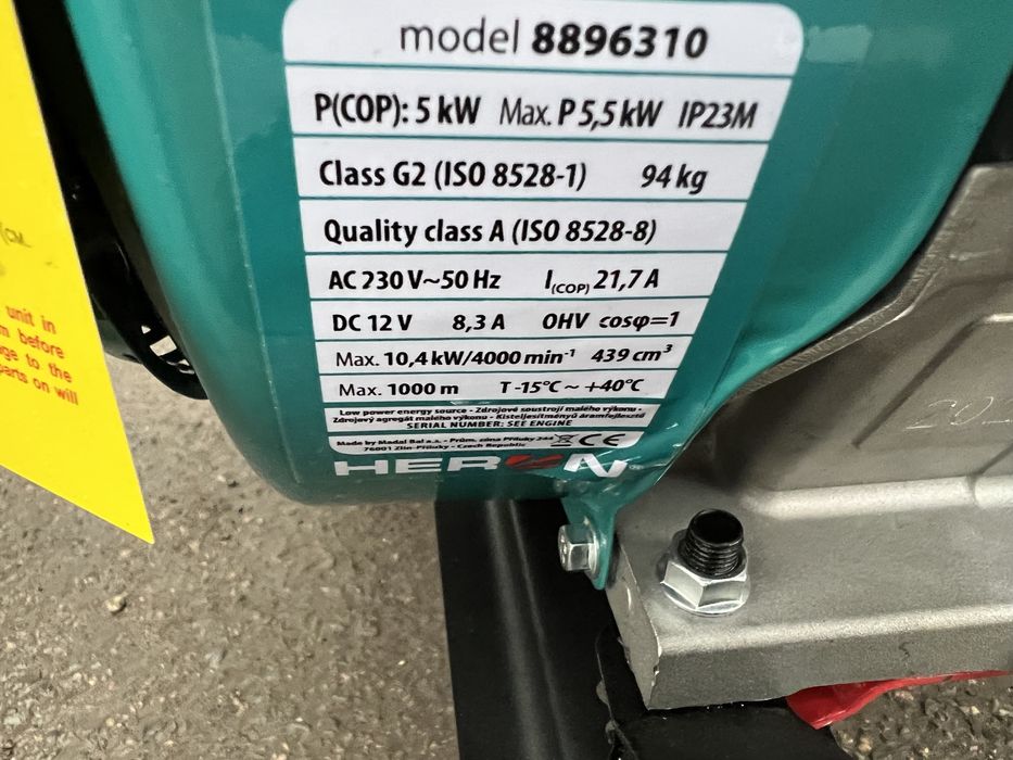 Генератор  професійний Heron 5.5 Чехія однофазний