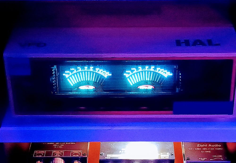 "HAL" - wskaźnik VFD wysterowania sygnału audio - VU meter 220V