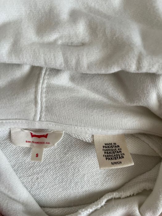 Bluza z kapturem z nadrukiem z logo - biały LEVIS
