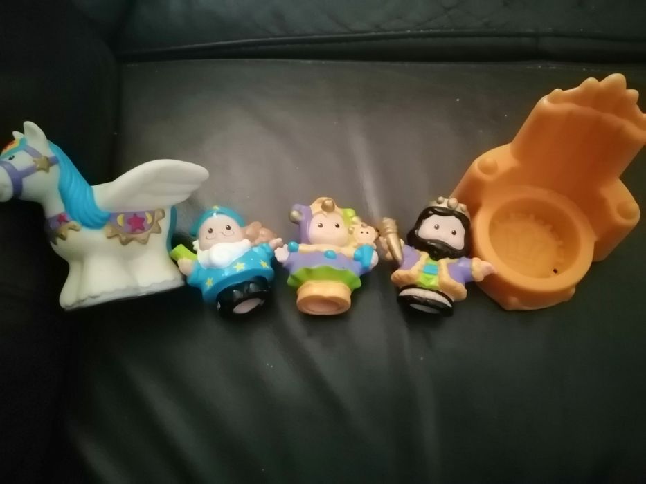 Bonecos fisher price rei, mago e bobo