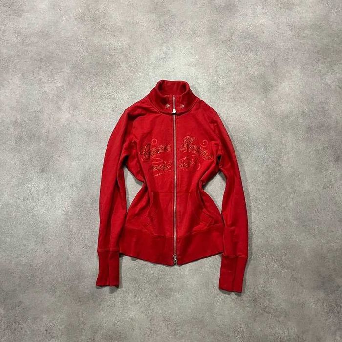 Vintage Bluza Guess Zip Up Kryształki Coquette Swag Retro 00s Trendy