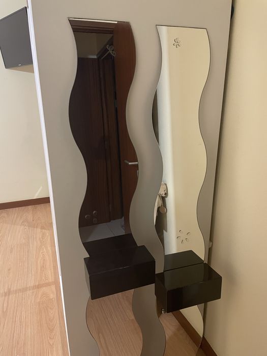 Conjunto espelhos onda c/ gaveta