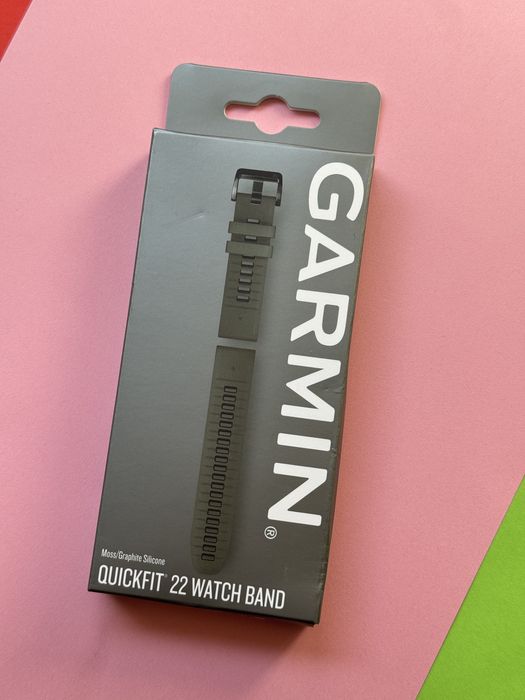 Pasek Garmin Moss/Graphite Blue silicone 22mm