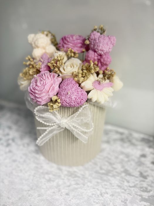 Flower box ze świec sojowych