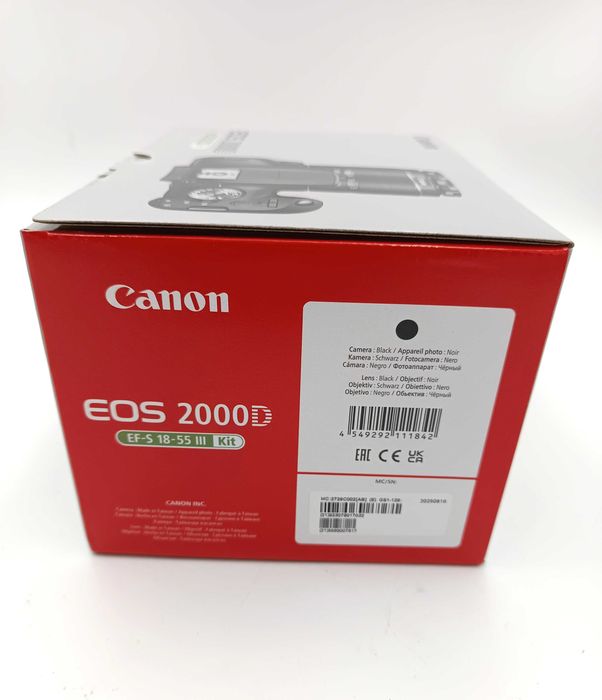 Aparat CANON EOS 2000D + Obiektyw EF-S 18-55mm Nowy ZESTAW Lustrzanka