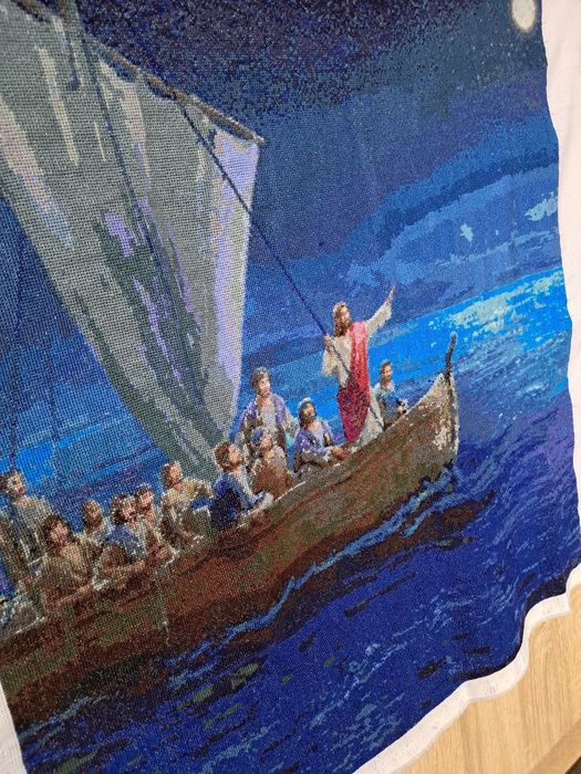 Вишита ікона хрестиком "Ісус Христос з апостолами на морі"