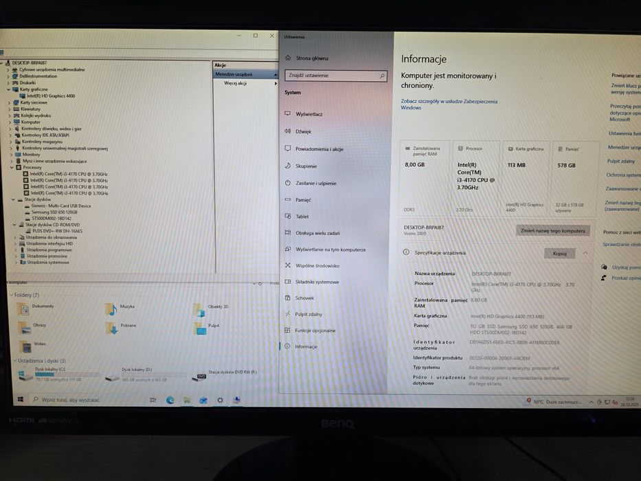 Komputer stacjonarny DELL Vostro 3800 | i3 | 8 gb ram | 120ssd | Win11